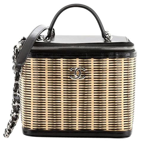 chanel small vanity case rattan|Chanel Small Rattan Filigree Vanity Case .